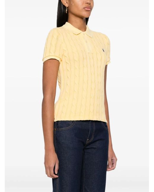 Polo Ralph Lauren Yellow Polo Pony Knitted Polo Shirt