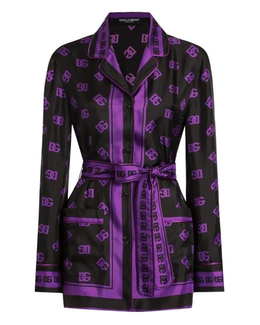 Dolce & Gabbana Purple Dna Dg Logo-Print Shirt
