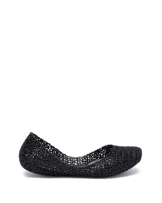 Melissa Black Campana Papel Caged Ballet Flats