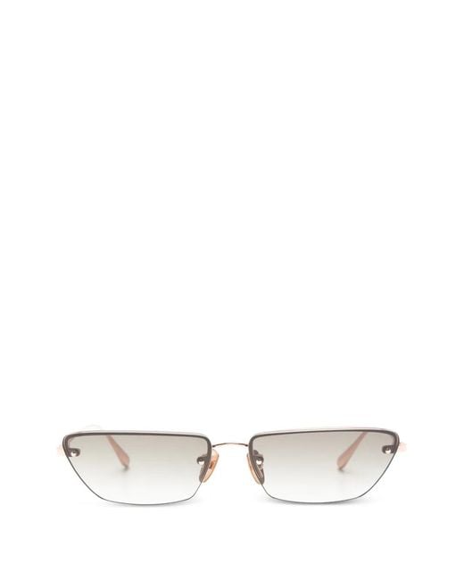 Linda Farrow White Geometic-Frame Sunglasses
