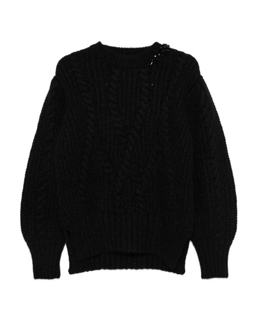 Simone Rocha Kabelgebreide Verfraaide Trui in het Black