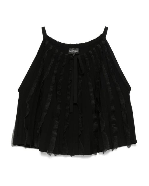 Emporio Armani Black Ruffled Top