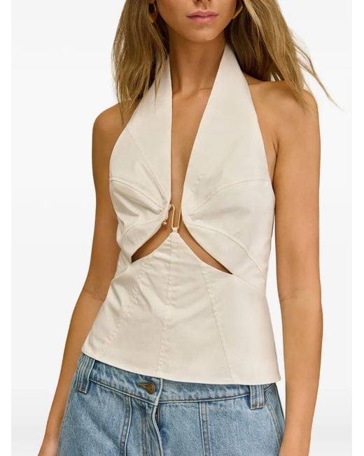 Cult Gaia Blue Elorae Cut-Out Halterneck Top