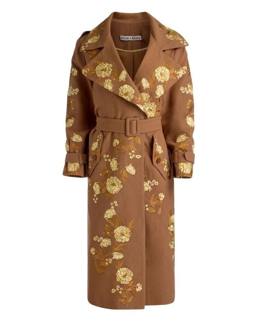 Trench Nevada À Fleurs Brodées Alice + Olivia en coloris Brown