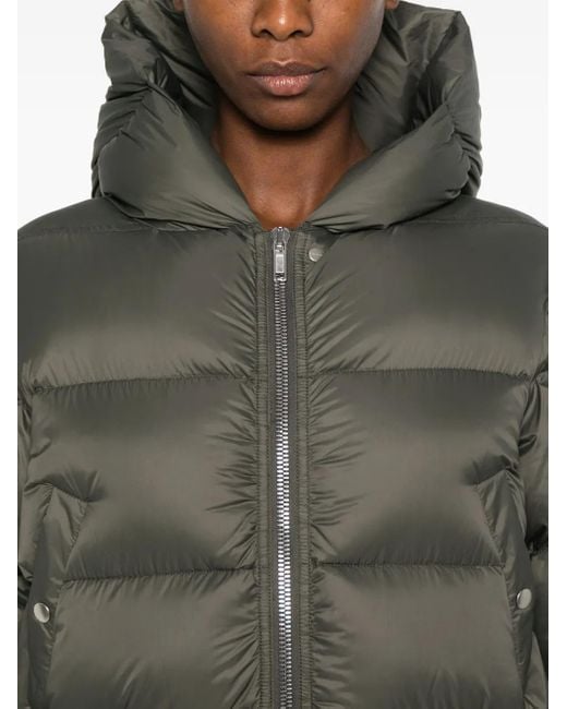 Rick Owens Green Hooded Puffer Jacket