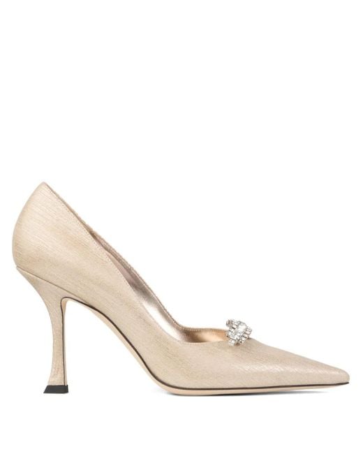 Jimmy Choo Natural 90Mm Belinda Crystal-Embellished Pumps