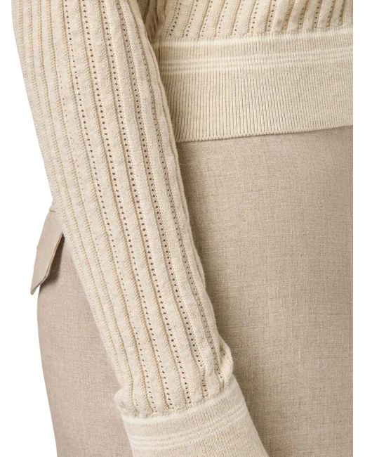Tod's White Ribbed-Knit Buttoned Cardigan