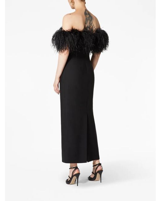 Valentino Garavani Black Crepe Couture Embroidered Midi Dress