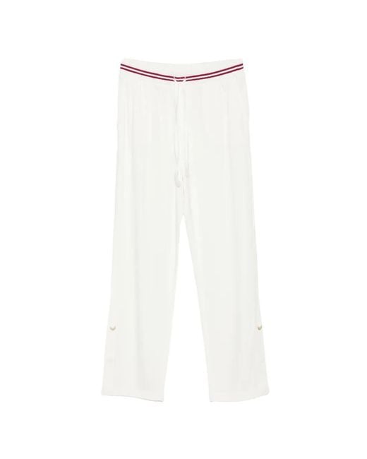 Pantalones De Chándal Interlock A Rayas Liu Jo de color White