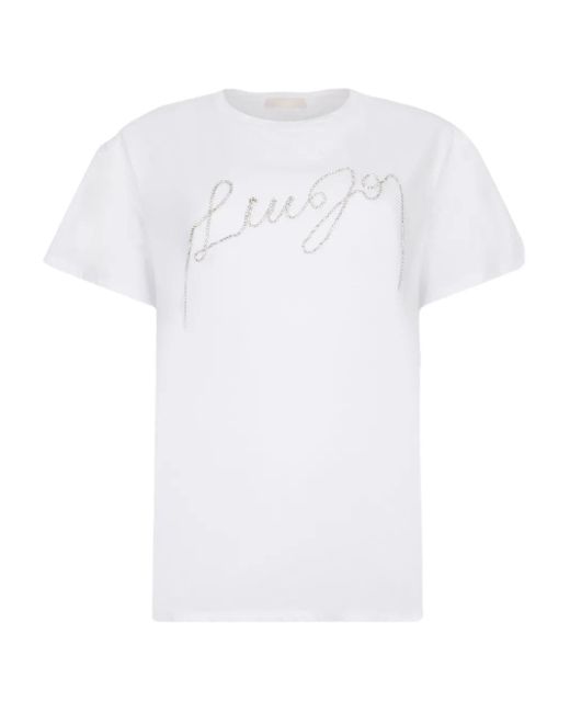 Liu Jo T-Shirt Met Stras in het White