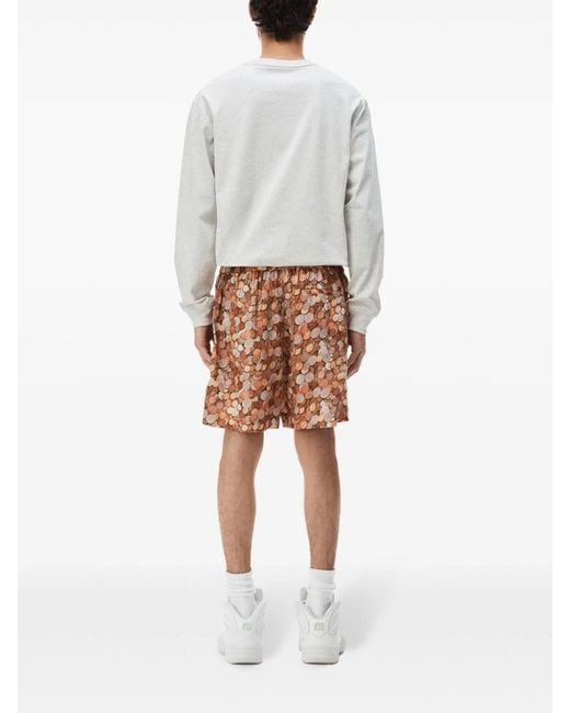 Alexander Wang Brown Coin-Print Elasticated Shorts