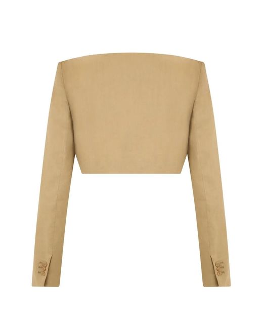 Alberta Ferretti White Cropped Open-Front Jacket