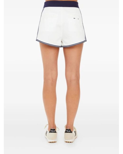 The Upside White Racer Shorts Mit Gestreiftem Einsatz