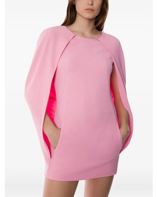 Alberta Ferretti ケープスリーブ ミニドレス Pink