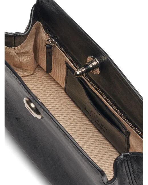 Liffner Black Pushlock Shoulder Bag