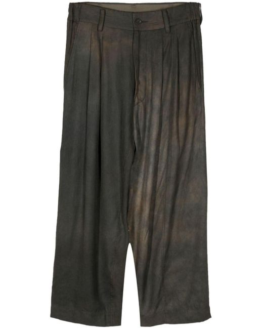 Ziggy Chen Gray Striped Loose Fit Trousers for men