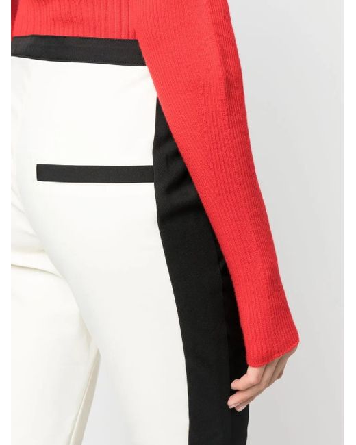 Low Classic White Colour-Block Trousers