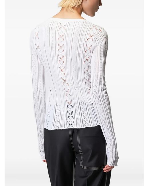 Roberto Collina White Openwork Sweater