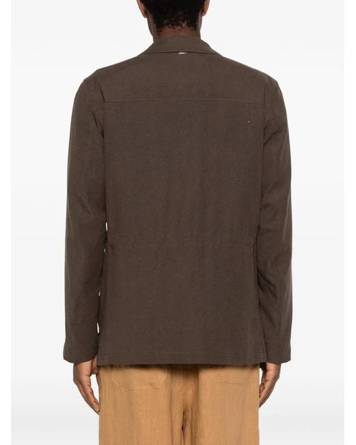 Herno Brown Buttoned-Pocket Jacket for men