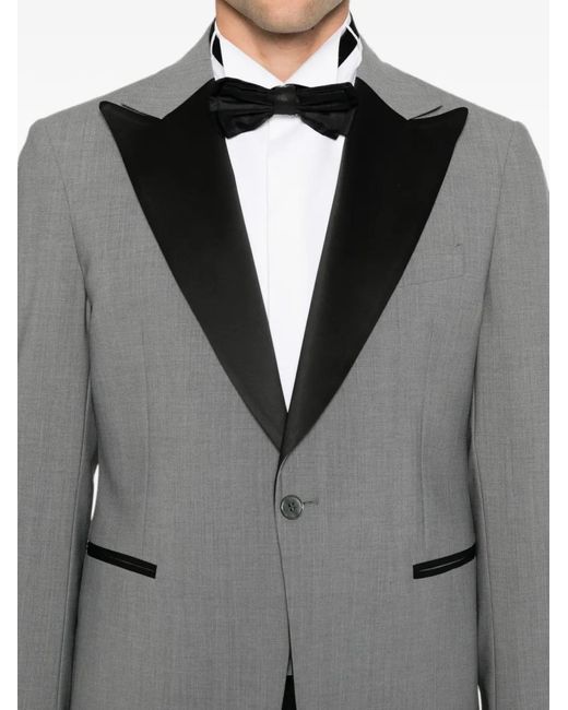 Brian Dales Gray Peak-Lapel Single-Breasted Suit for men