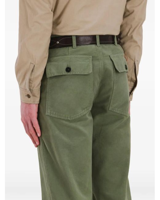 Fortela Green Newfatigue Patch-Pocket Trousers for men