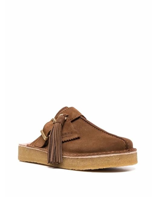 Clarks Brown Slip-On Suede Mules