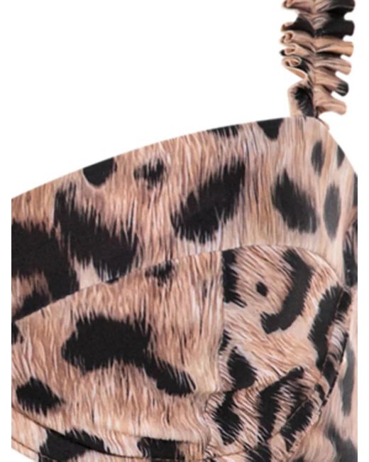 Agua Bendita Brown Leopard-Print Bikini Top