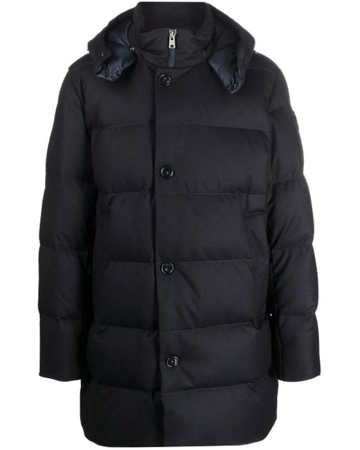 Woolrich Black Quilted Down Parka Coat for men