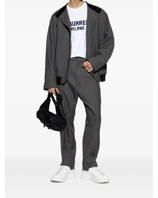 DSquared² Gray Wool Trousers for men