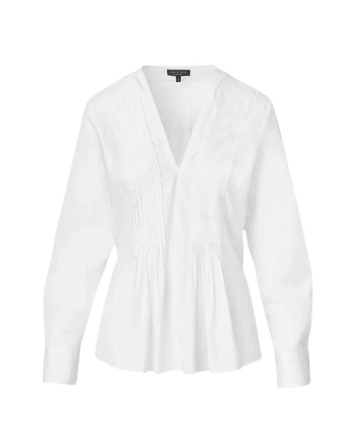 Rag & Bone White Asher V-Neck Blouse