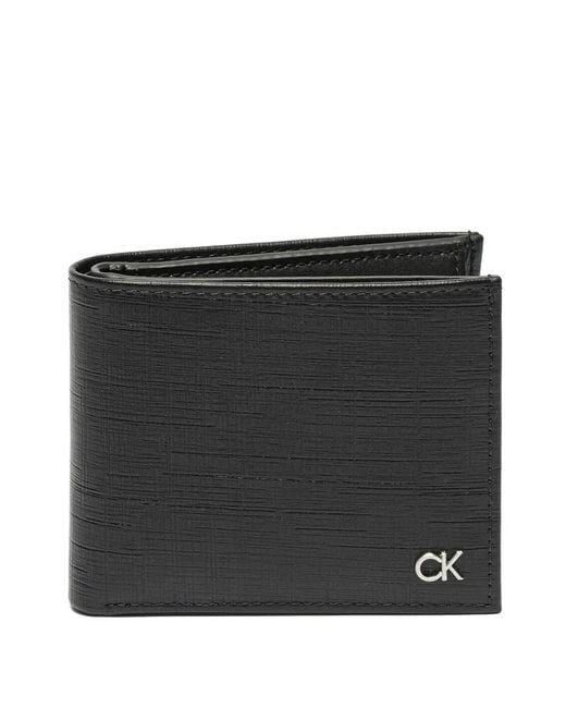 Calvin Klein Black Logo-Plaque Bifold Wallet for men
