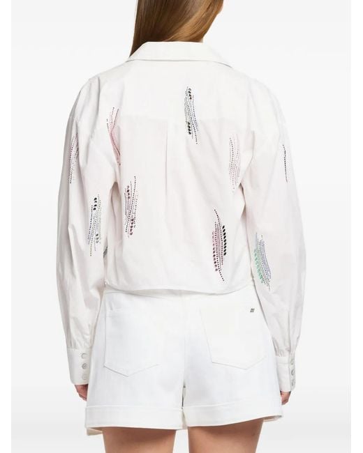 Cinq À Sept White Marianna Paillette Whirl Tied Shirt