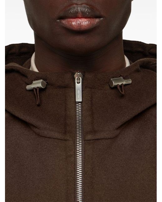 Ferragamo Brown Logo-engraved Wool-blend Jacket for men