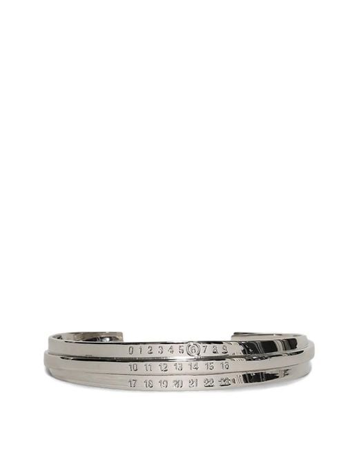 MM6 by Maison Margiela White Enamel Logo Cuff Bracelet for men