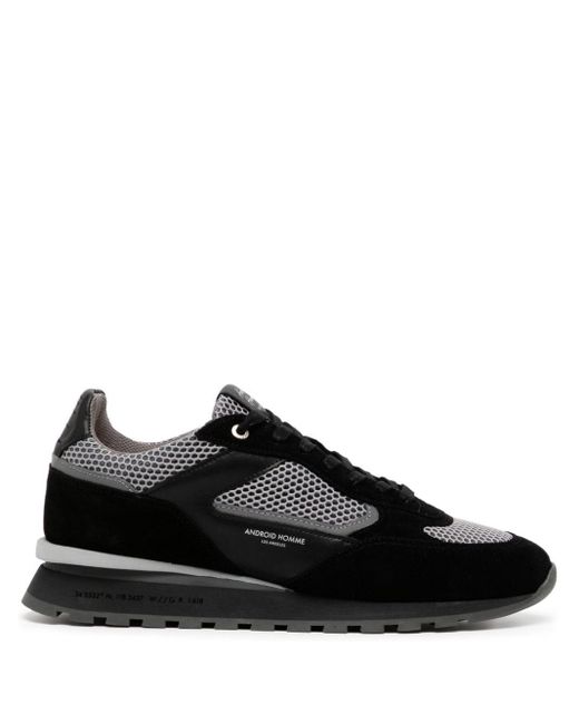 Android Homme Black Zuma Lace-up Panelled Sneakers for men