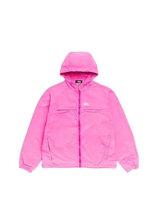 Stussy Pink Logo-Embroidered Lightweight Jacket