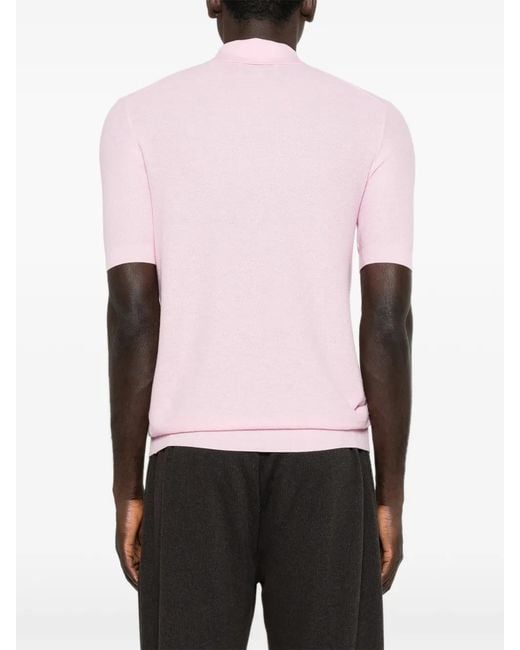 Bompard Pink Piqué-Knit Polo Shirt for men