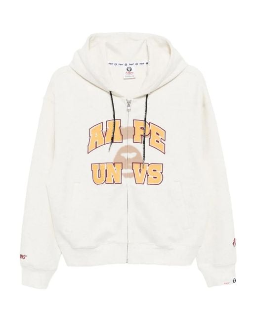 Aape By A Bathing Ape White Hoodie Mit Logo-Print