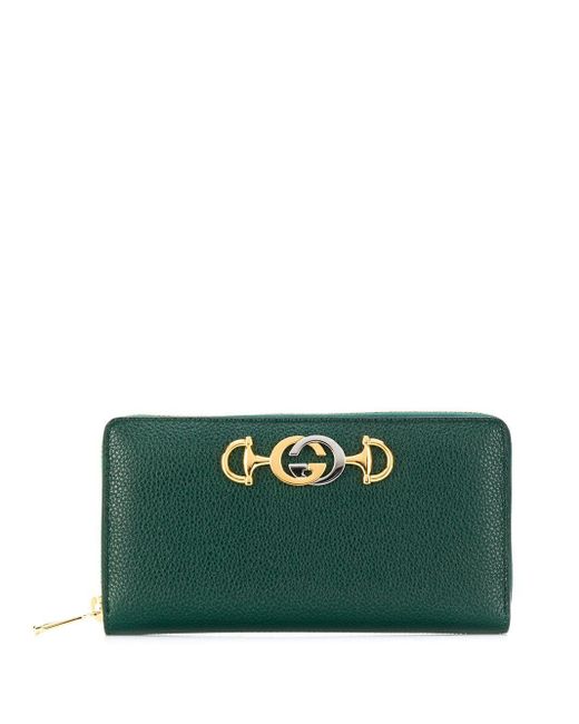 Gucci Green Zumi 548 Zip-around Leather Wallet