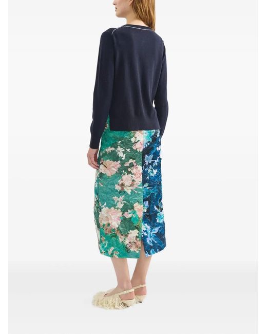 Erdem Blue Crew-Neck Cardigan