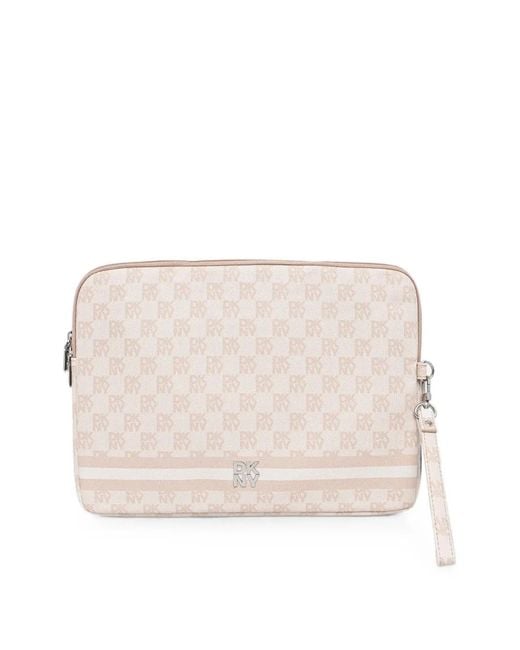 DKNY Natural Logo-Print Laptop Bag