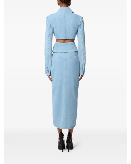 Nina Ricci Blue Cut Out-Detail Denim Blazer
