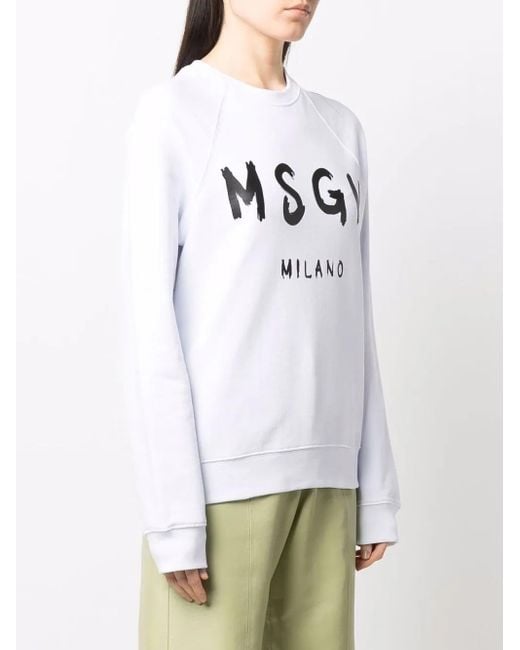 MSGM White Sweatshirt With Logo