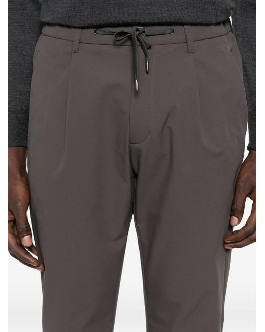 Herno Gray Pleated Drawstring Trousers for men