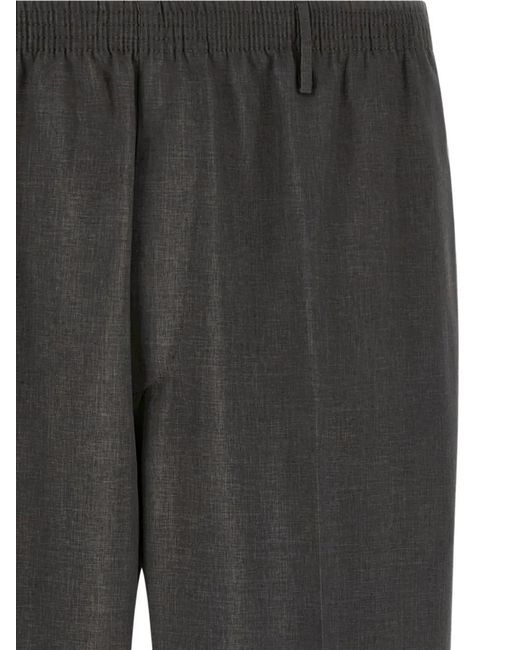 Cellar Door Black Alfonso Bl Elastic-Waistband Pleated Trousers for men