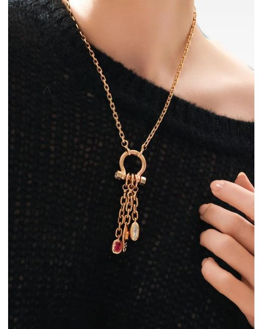 UNIFORM OBJECT White Sapphire And Diamond Carriage Drop Pendant