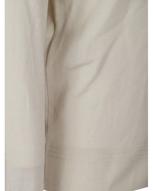 Barena White Polo À Col Rayé for men