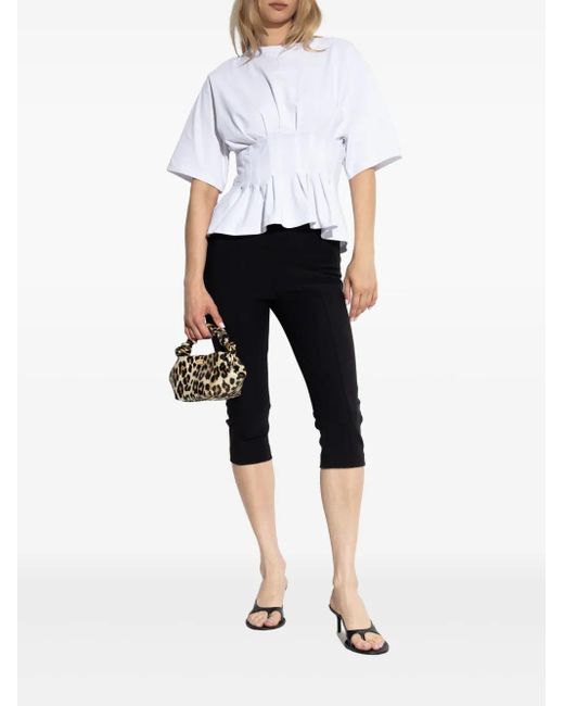 Gestuz White Inez Pleated T-Shirt