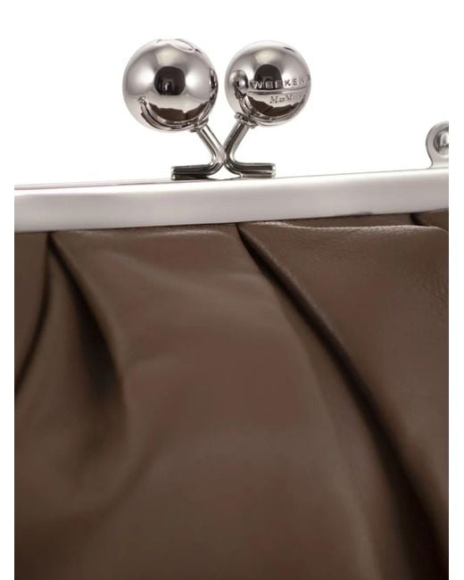 Weekend by Maxmara Brown Small Pasticcino Leather Clutch Bag