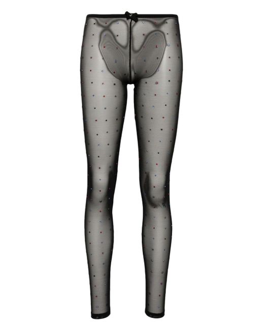 DSquared² Gray Sequined Semi-sheer Tights